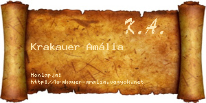 Krakauer Amália névjegykártya